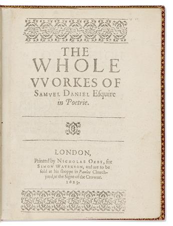 Daniel, Samuel (1562-1619) The Whole Workes.